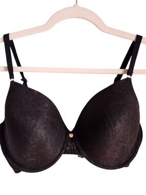 Natori Bra 36DD Black Women's Sheer Jacquard Full Fit Underwire T Shirt Bra